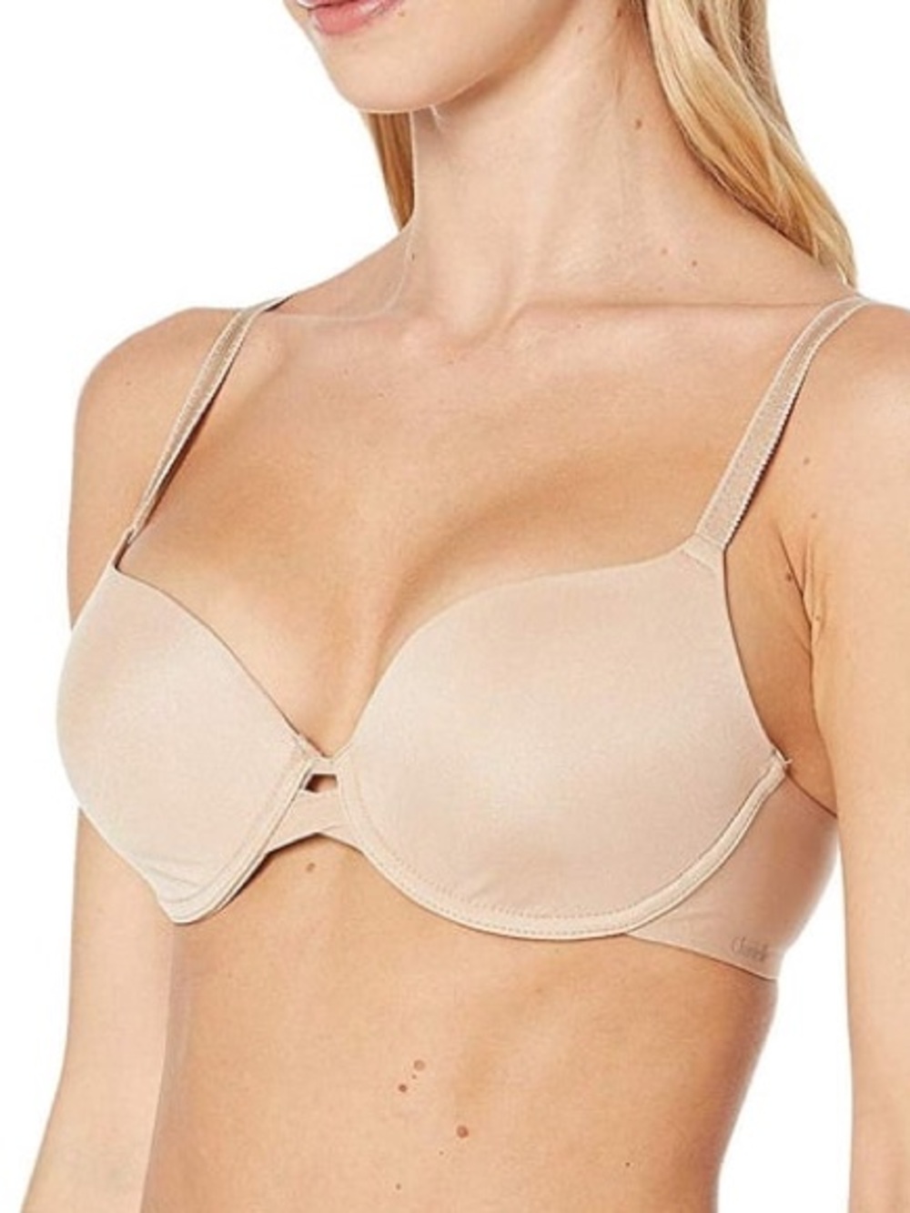 Chantelle Modern Flex Plunge T-Shirt Bra Nude Beige Neutral Minimalist 32DDD